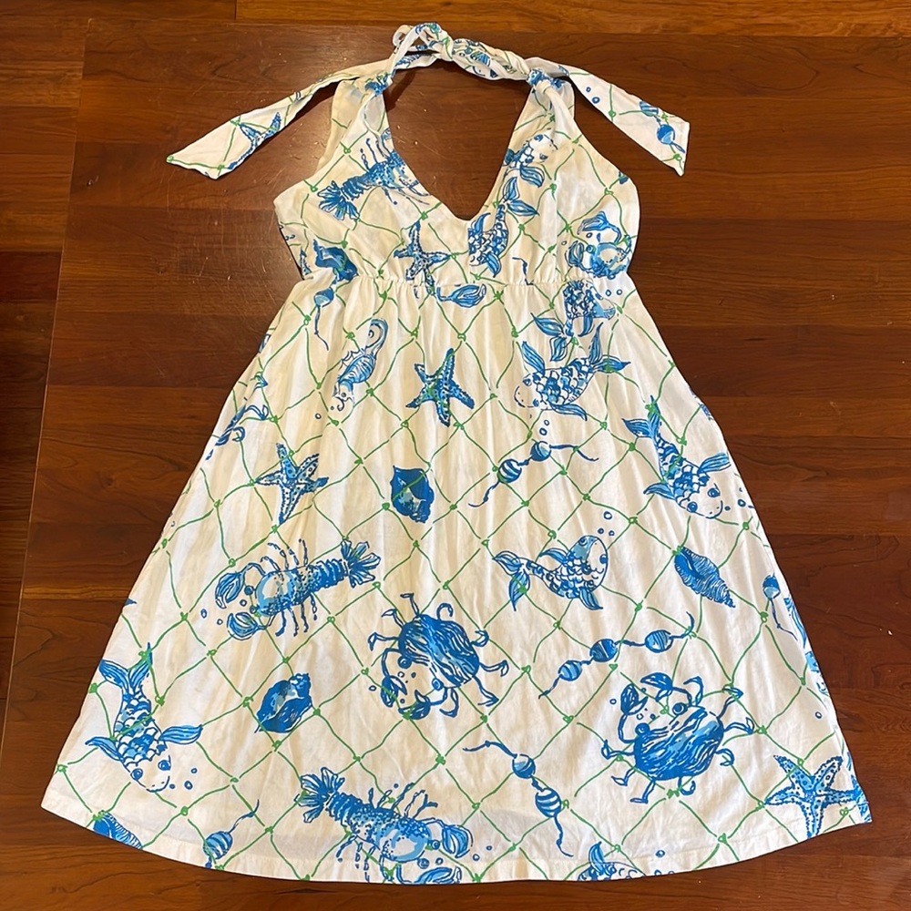 Size small Lilly Pulitzer 100% cotton v neck halter dress